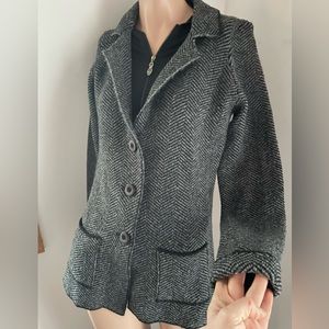 🌸 19.5” PTP Italian wool mix herringbone blazer sweater cardig…